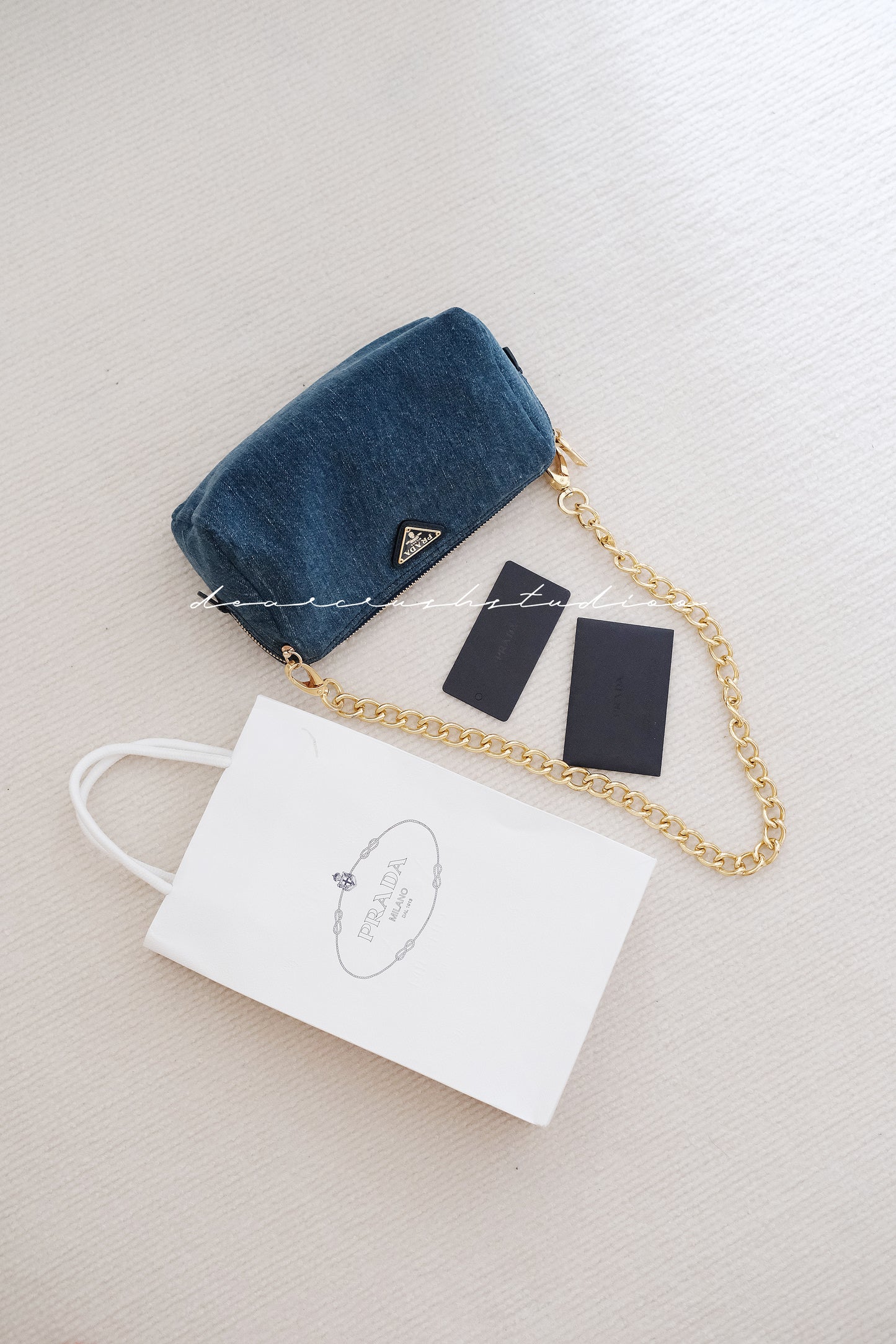 Prada Add-on Denim Pouch · 中古獨有牛仔多用途牛仔包