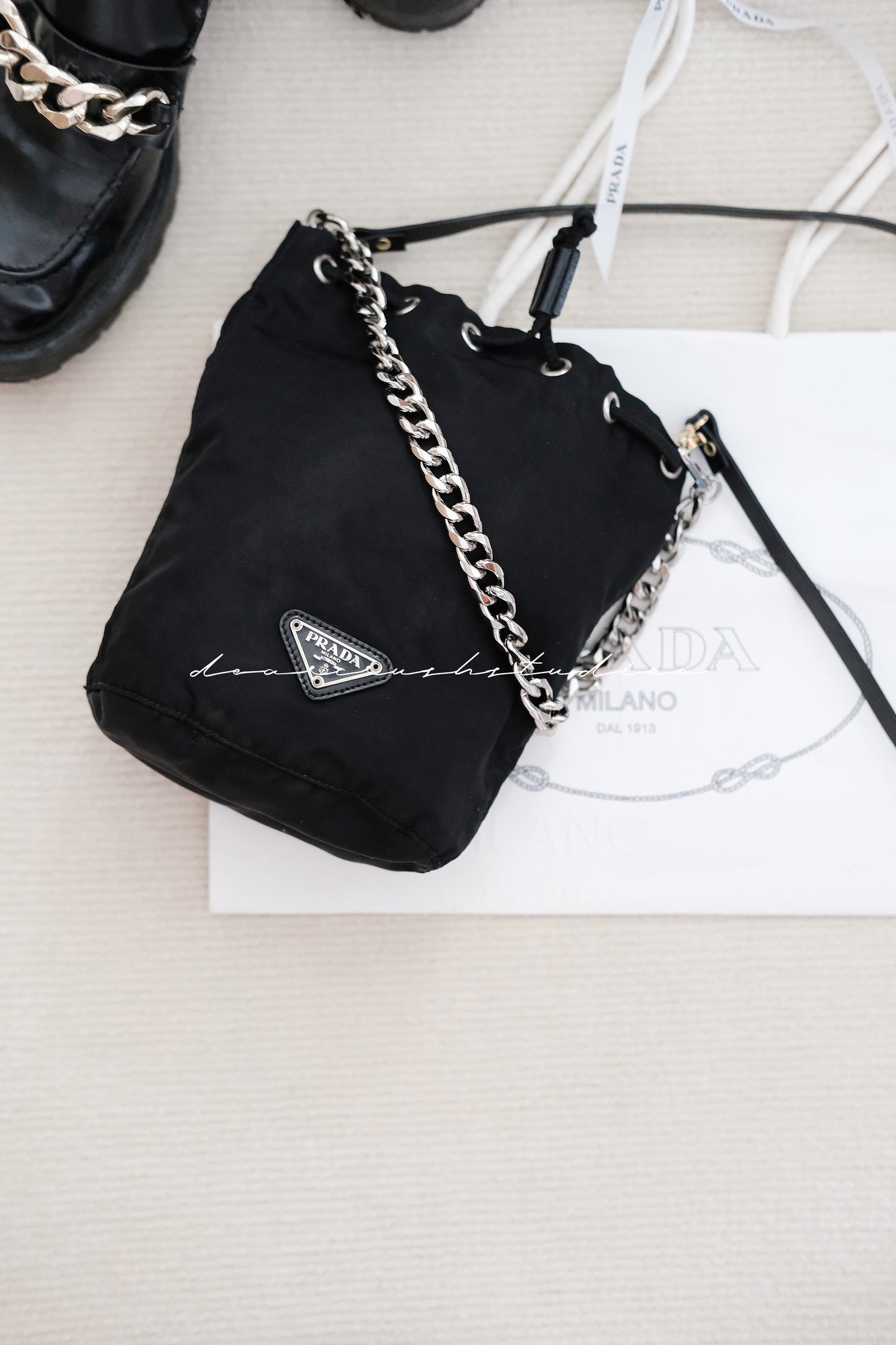 Prada Nylon Bucket · 百搭易襯尼龍抽繩小水桶