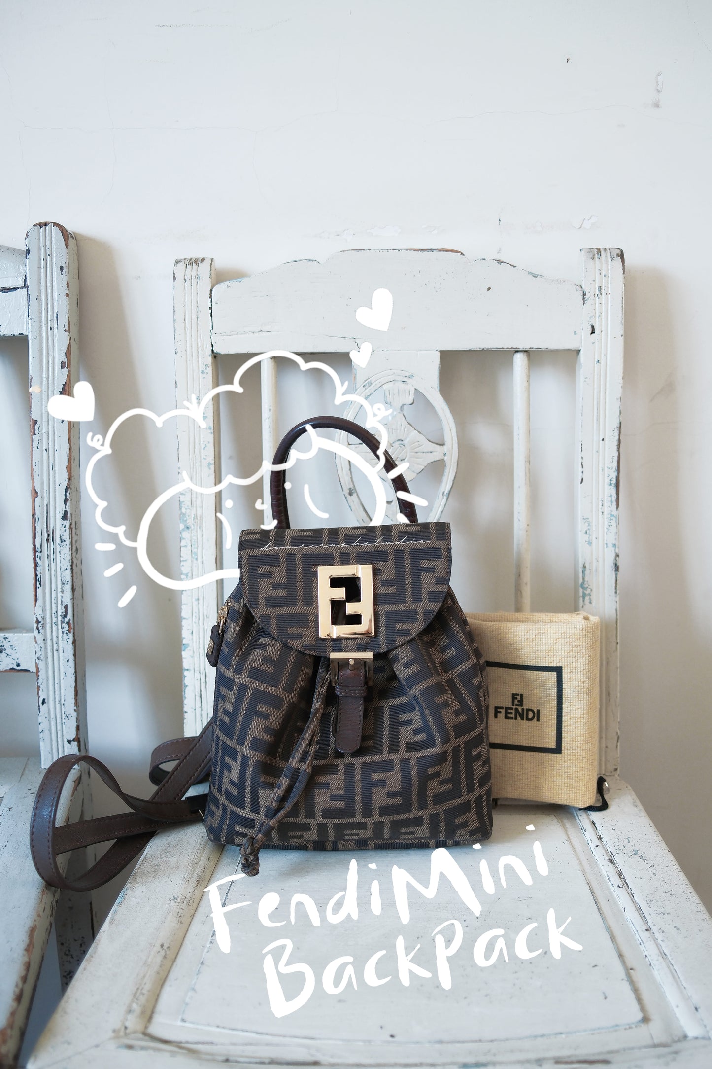 Fendi Mini FF Logo Backpack · 閃閃FF五金經典老花亮眼穿搭神器