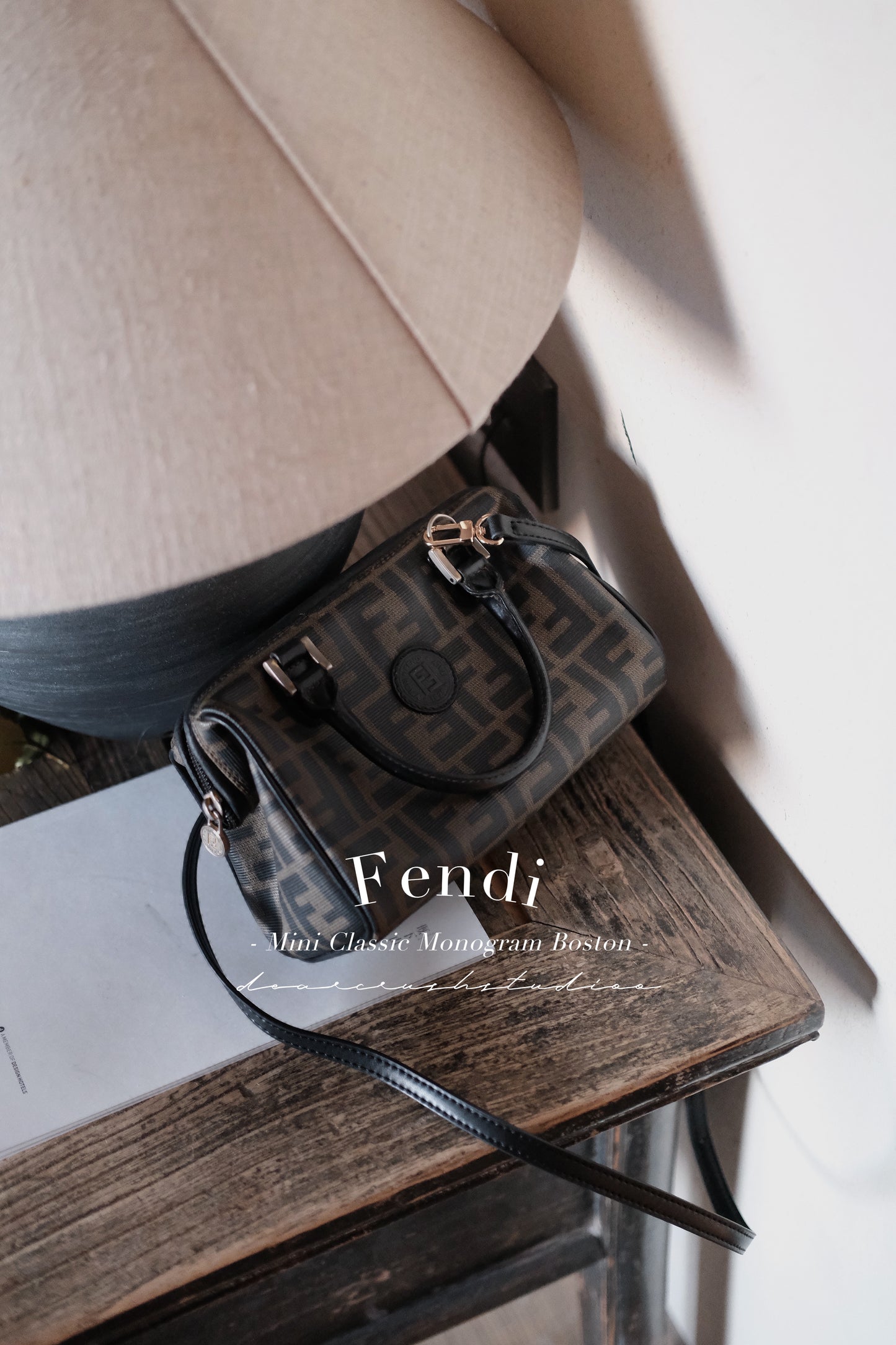 Fendi Mini Boston · FF老花秋冬絕配迷你波士頓