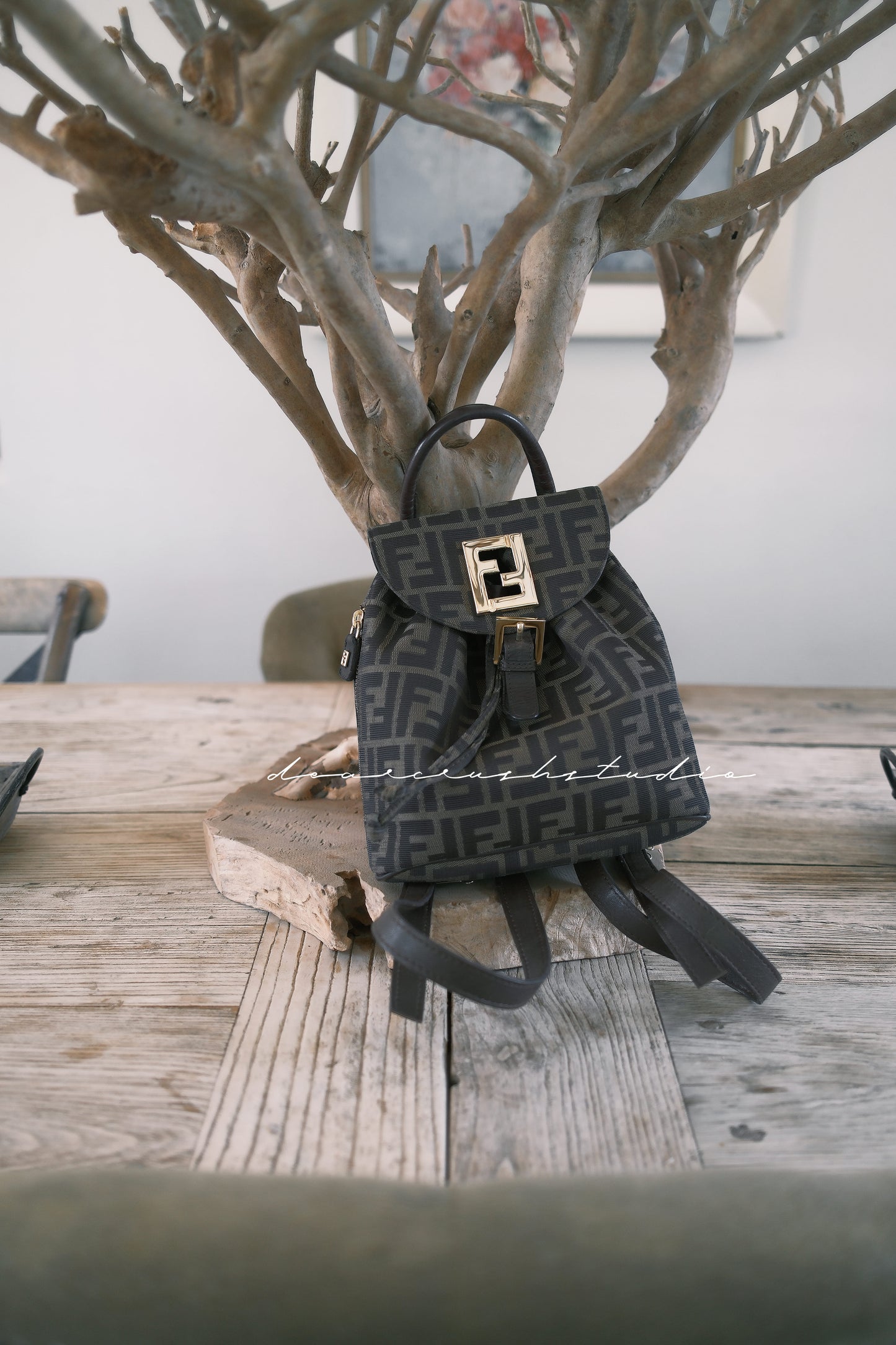 Fendi Mini FF Logo Backpack · 閃閃FF五金經典老花亮眼穿搭神器