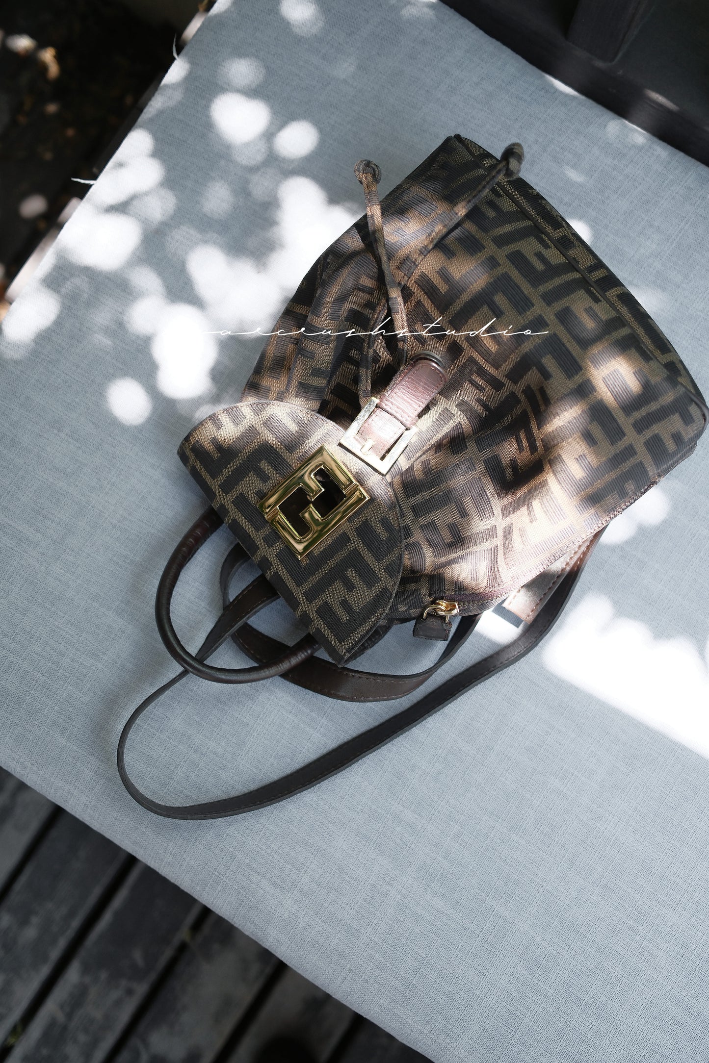 Fendi Mini FF Logo Backpack · 閃閃FF五金經典老花亮眼穿搭神器