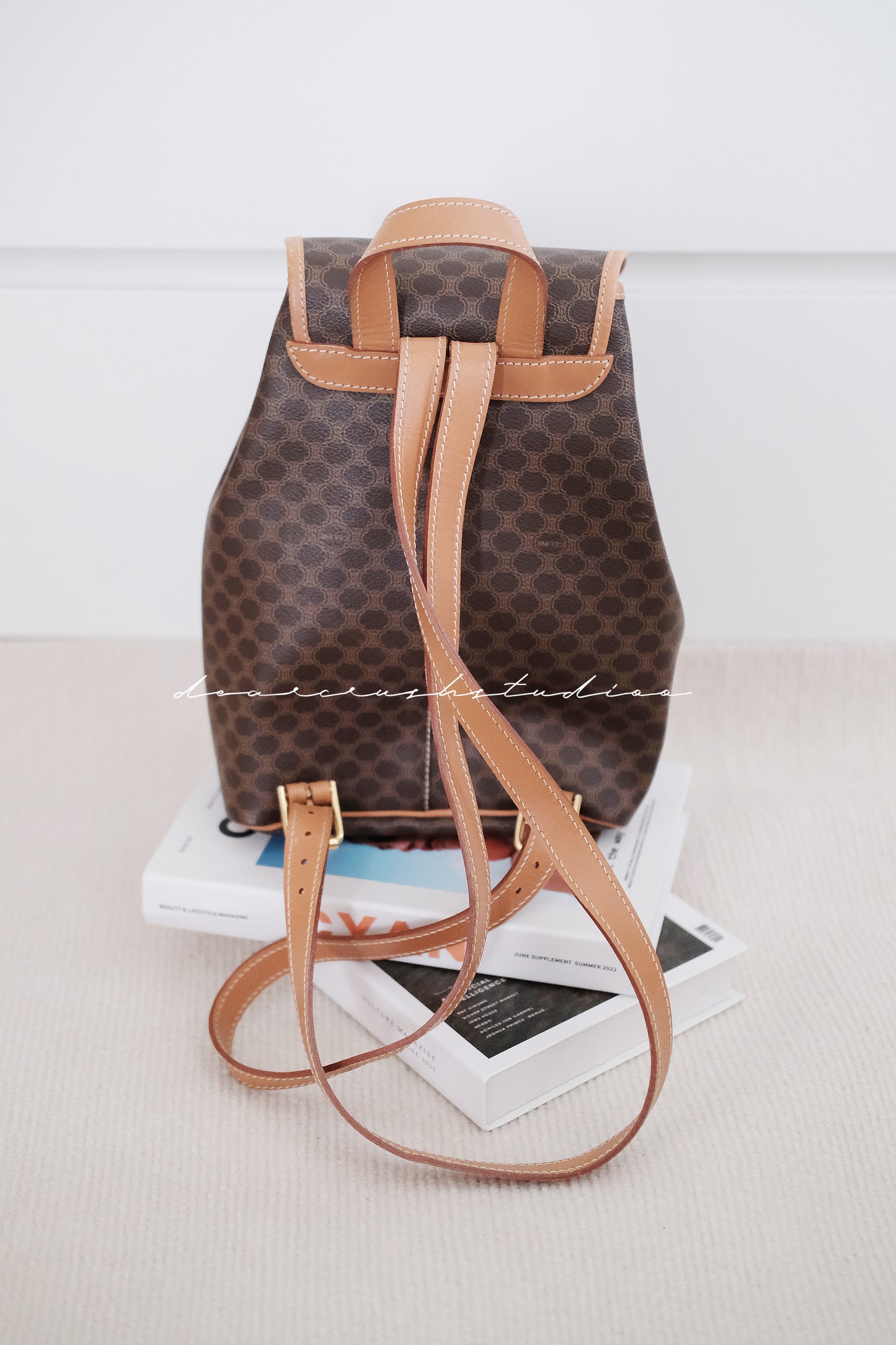 Celine Folco Leather Backpack · 黃金尺寸復古精緻迷你小背包