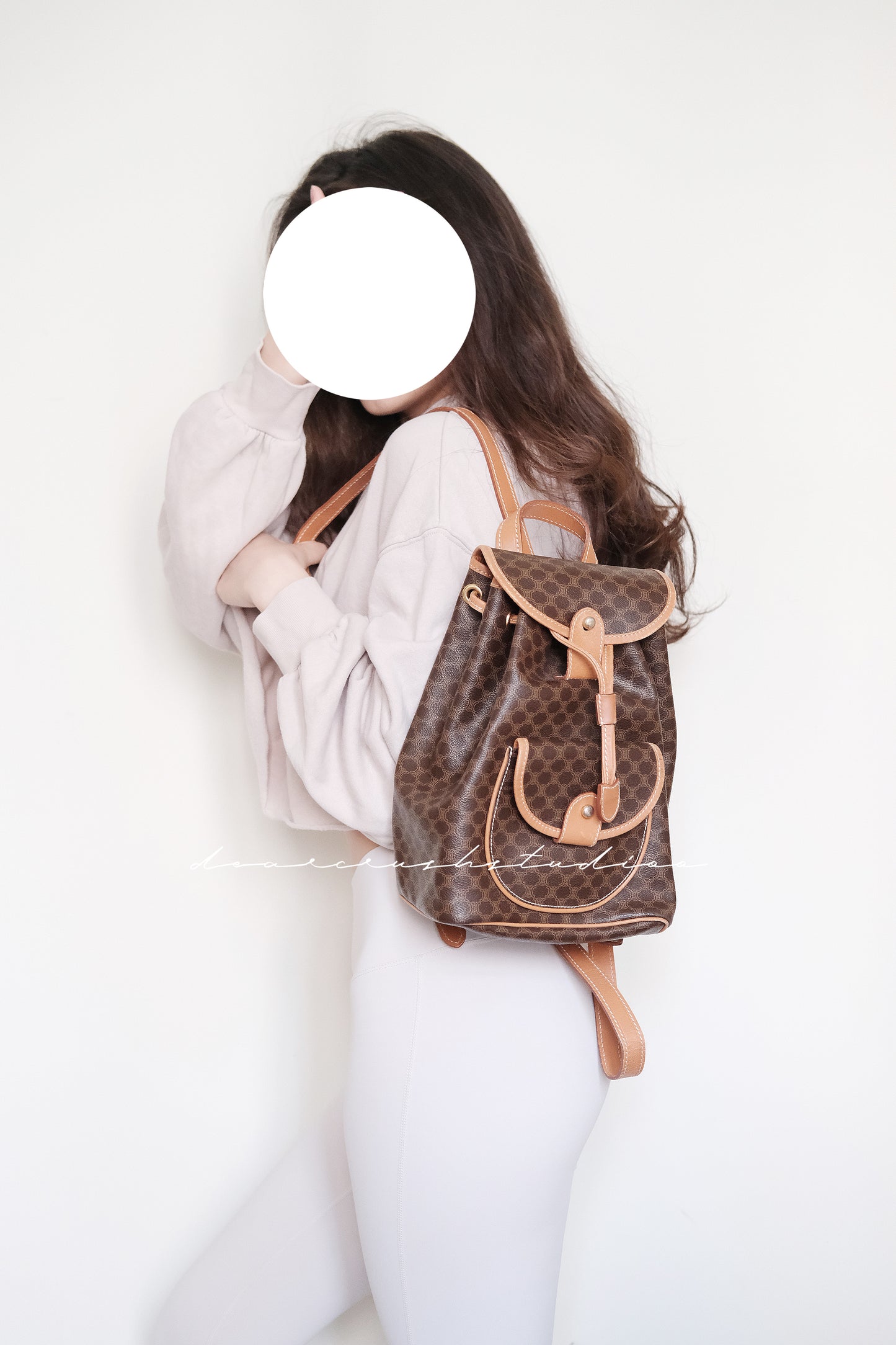 Celine Folco Leather Backpack · 黃金尺寸復古精緻迷你小背包