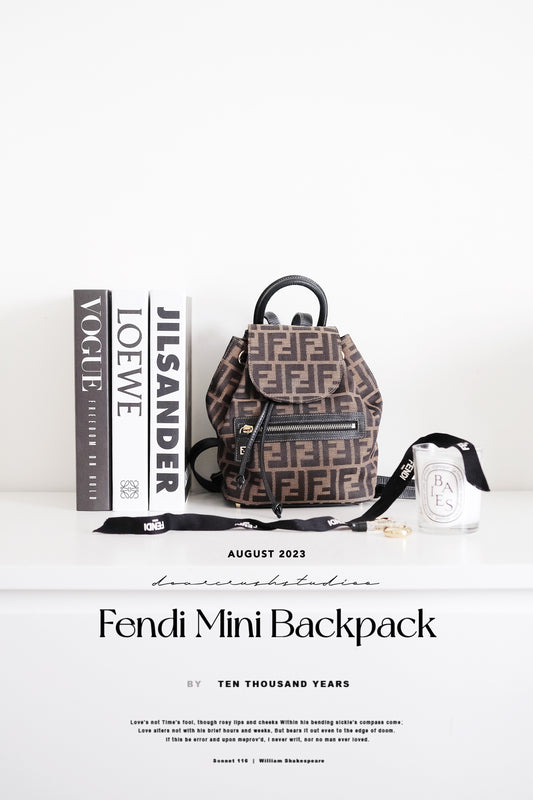 Fendi Mini Backpack · 老花黑金配色迷你小背囊