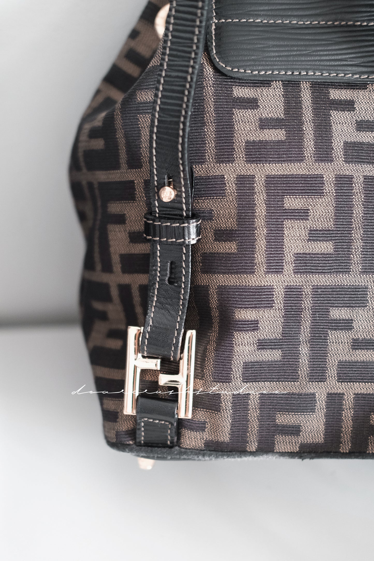 Fendi Mini Backpack · 老花黑金配色迷你小背囊