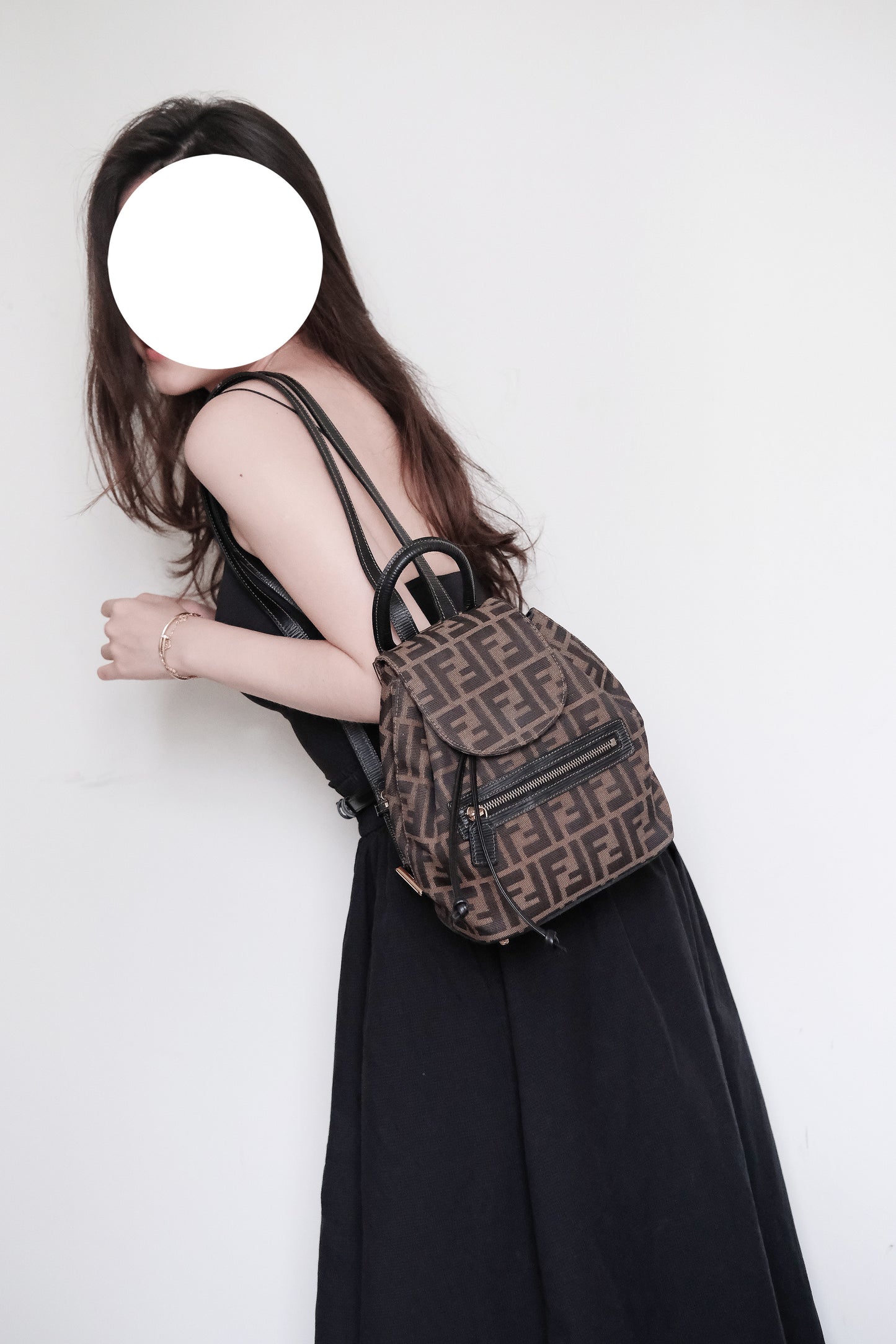 Fendi Mini Backpack · 老花黑金配色迷你小背囊