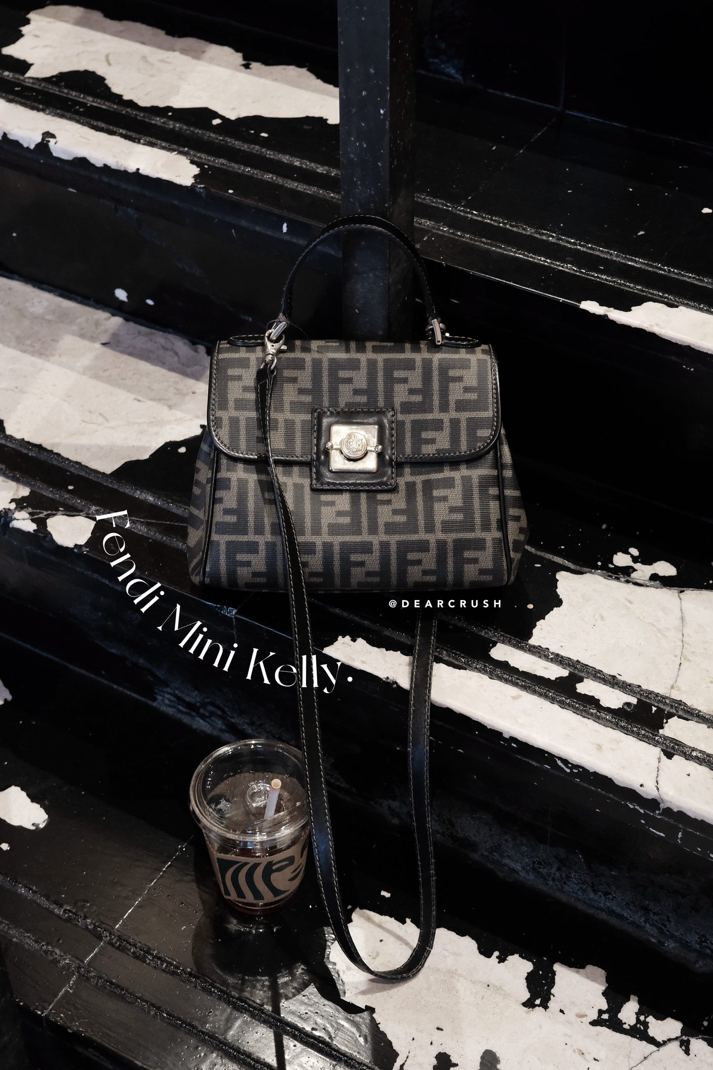 Fendi Mini Kelly · 極品之最FF經典老花黃金尺寸Two-Way Kelly