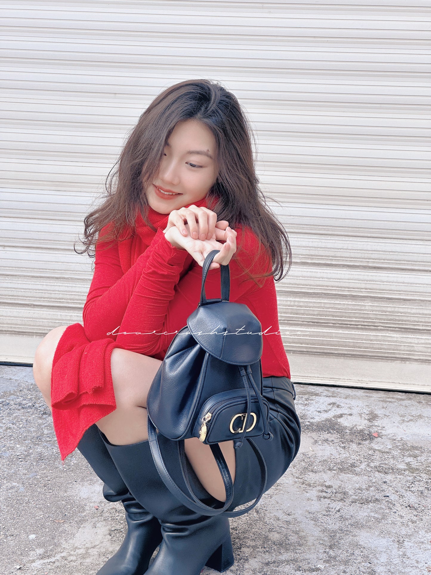 Dior Mini Leather Backpack · 經典黑金配色黃金尺寸迷你小背囊