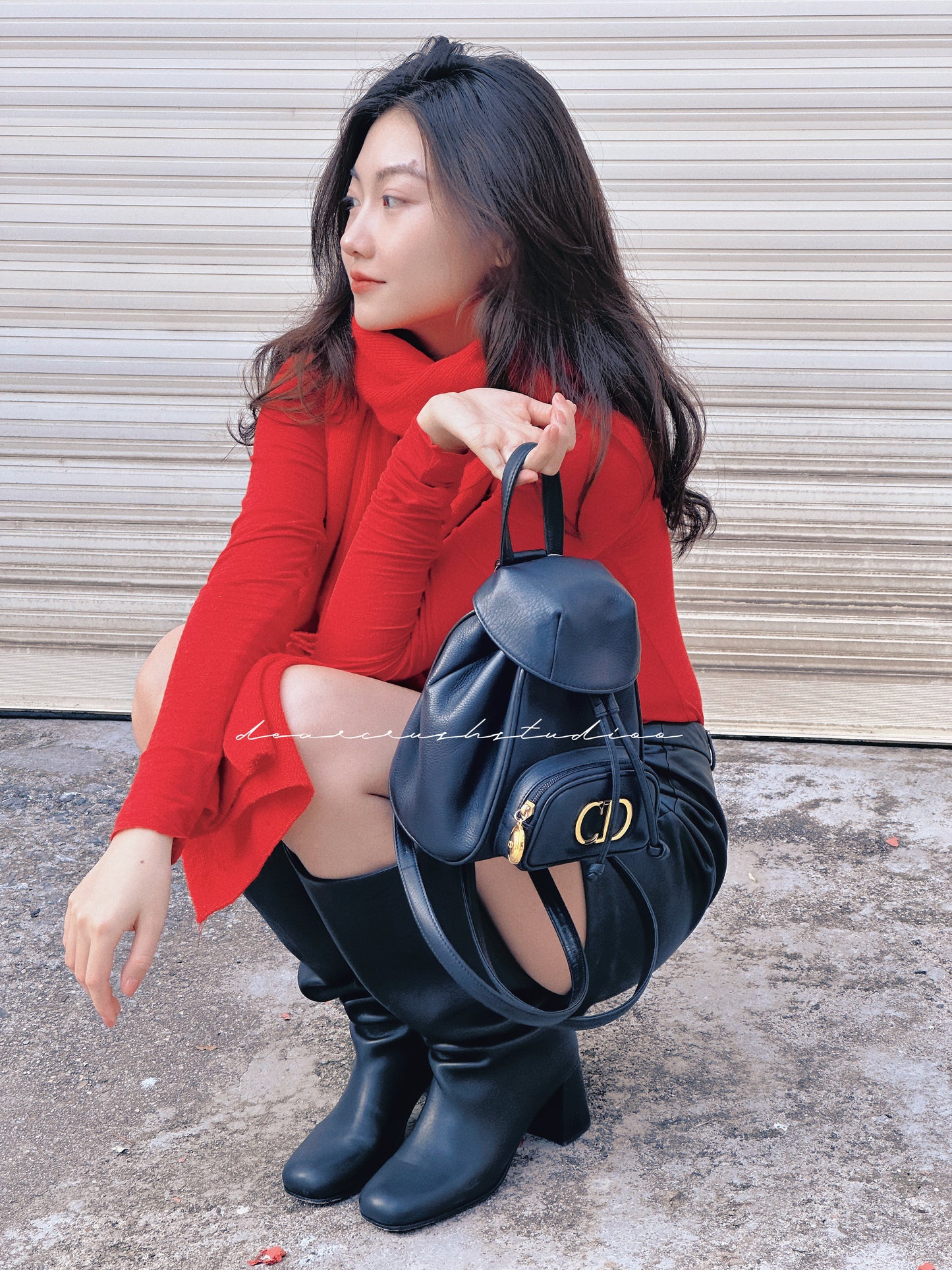 Dior Mini Leather Backpack · 經典黑金配色黃金尺寸迷你小背囊