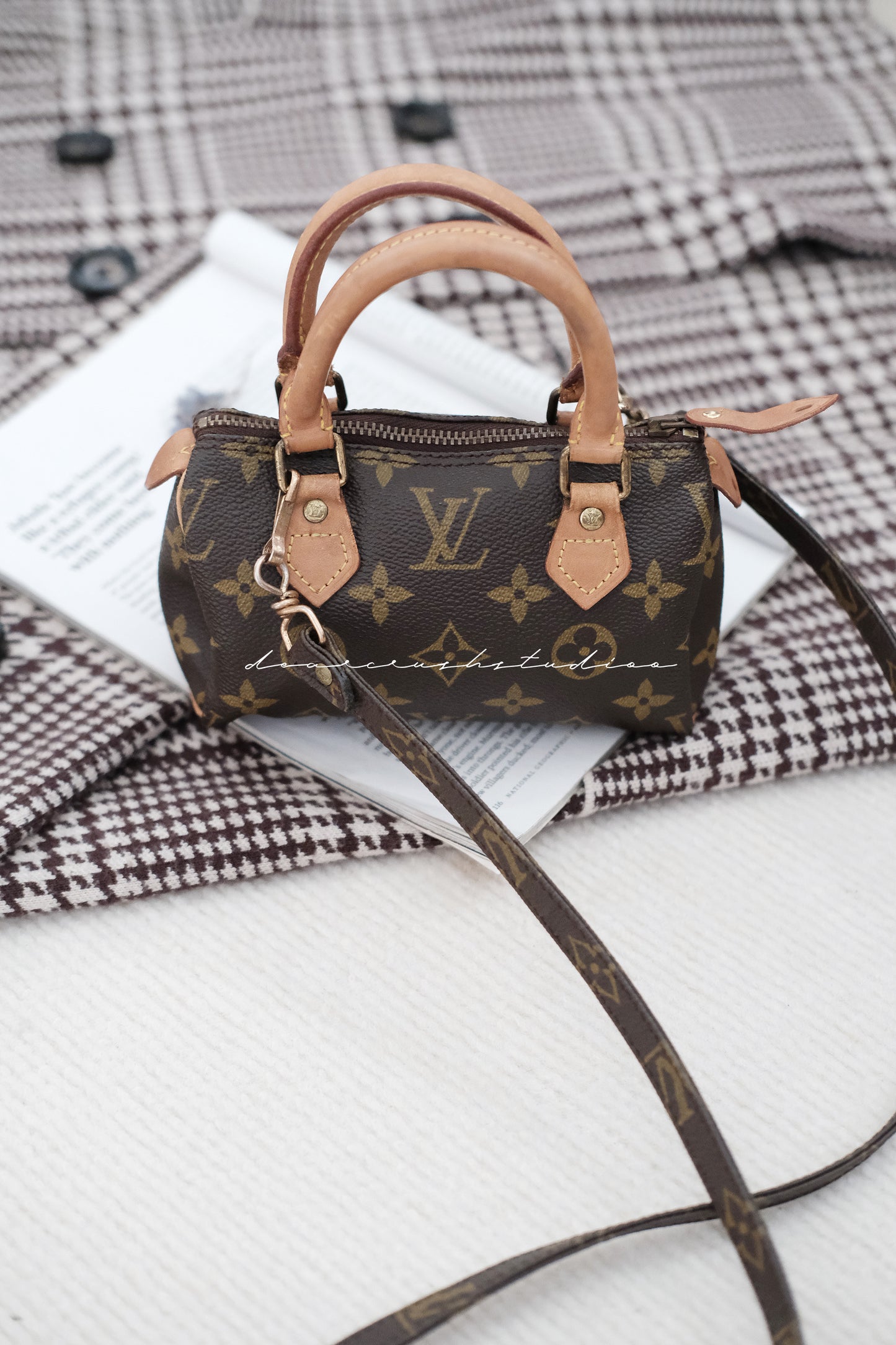 LV Speedy Nano · 中古版本經典老花迷你波士頓