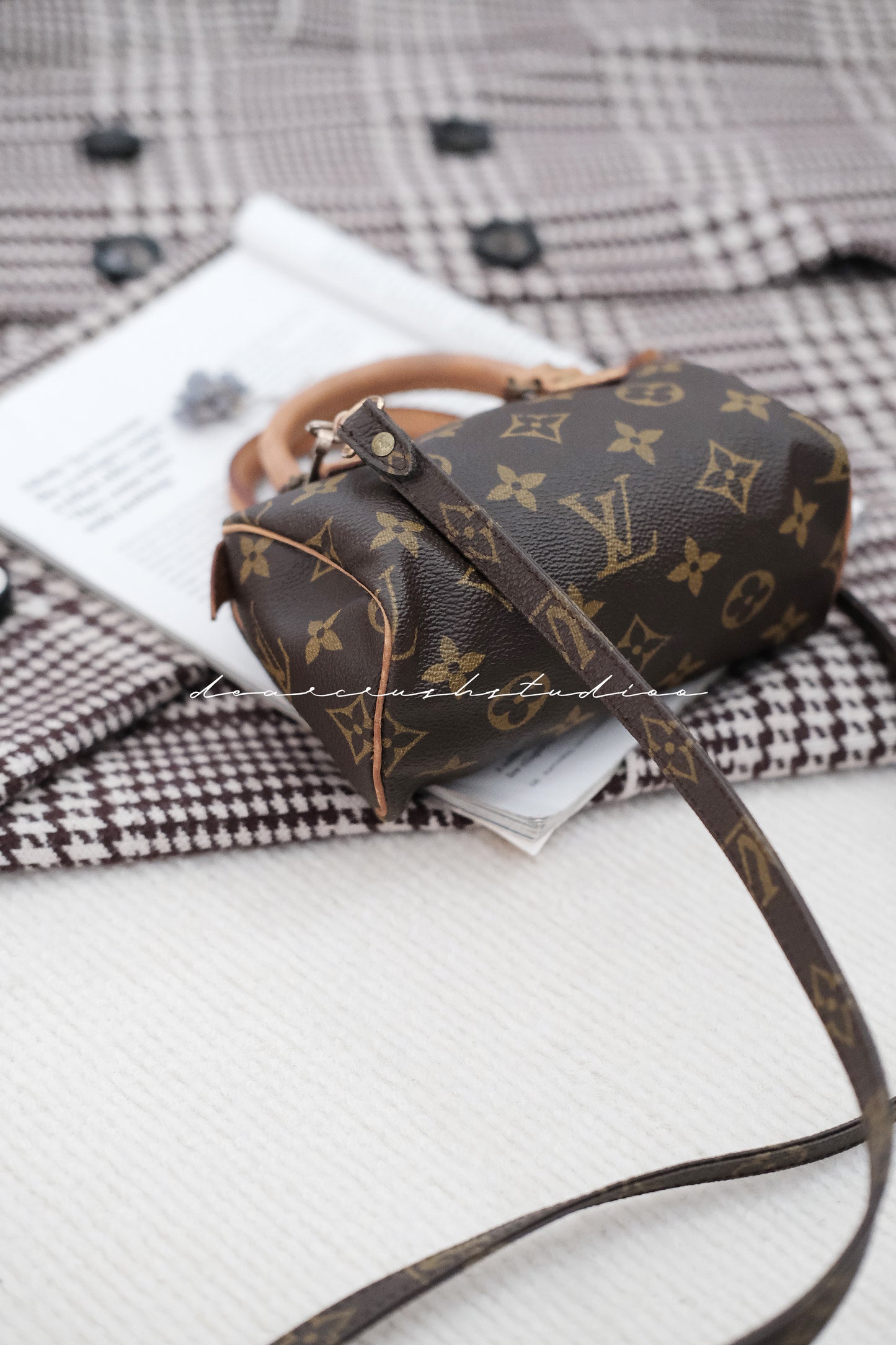 LV Speedy Nano · 中古版本經典老花迷你波士頓