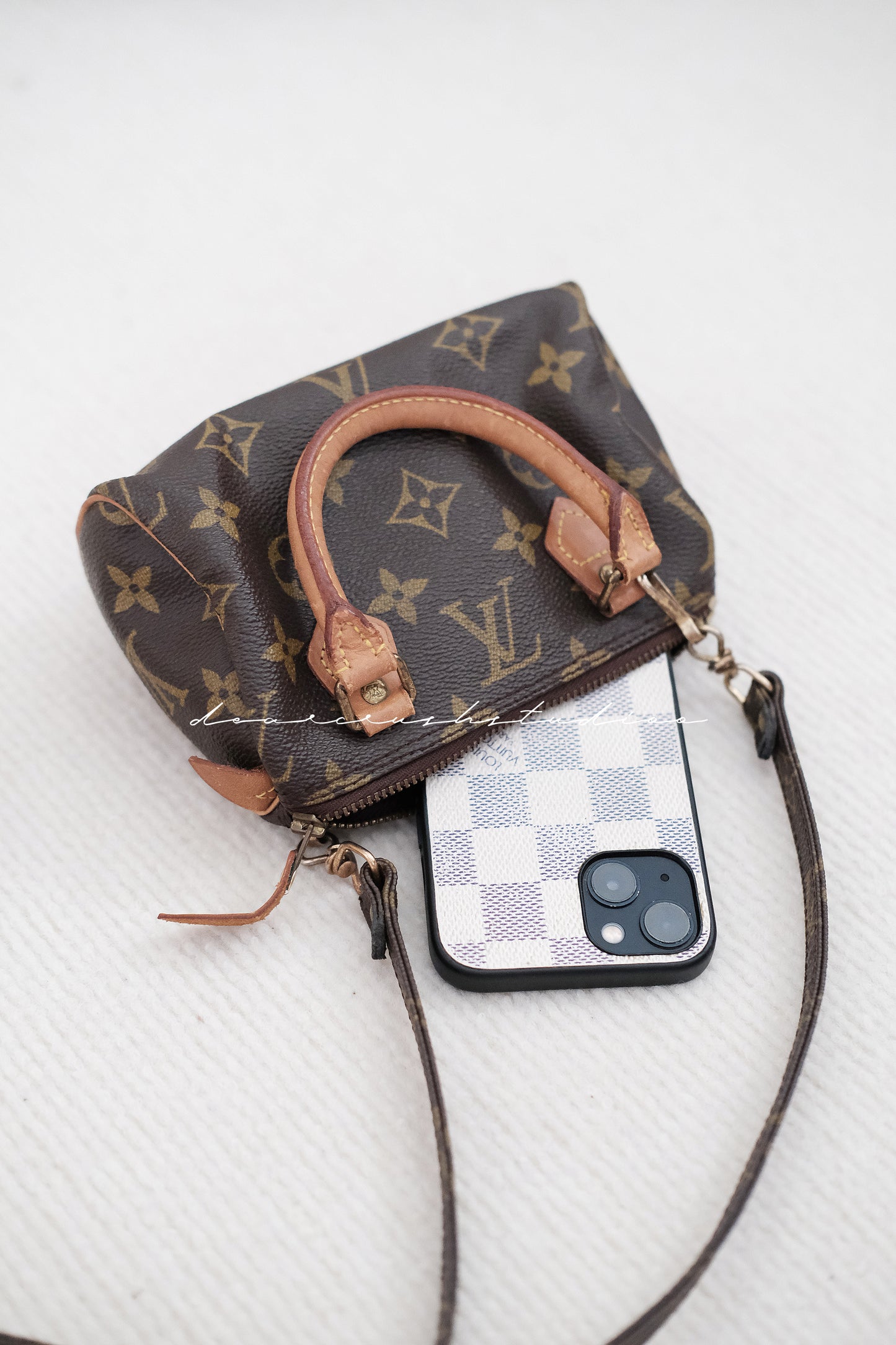 LV Speedy Nano · 中古版本經典老花迷你波士頓