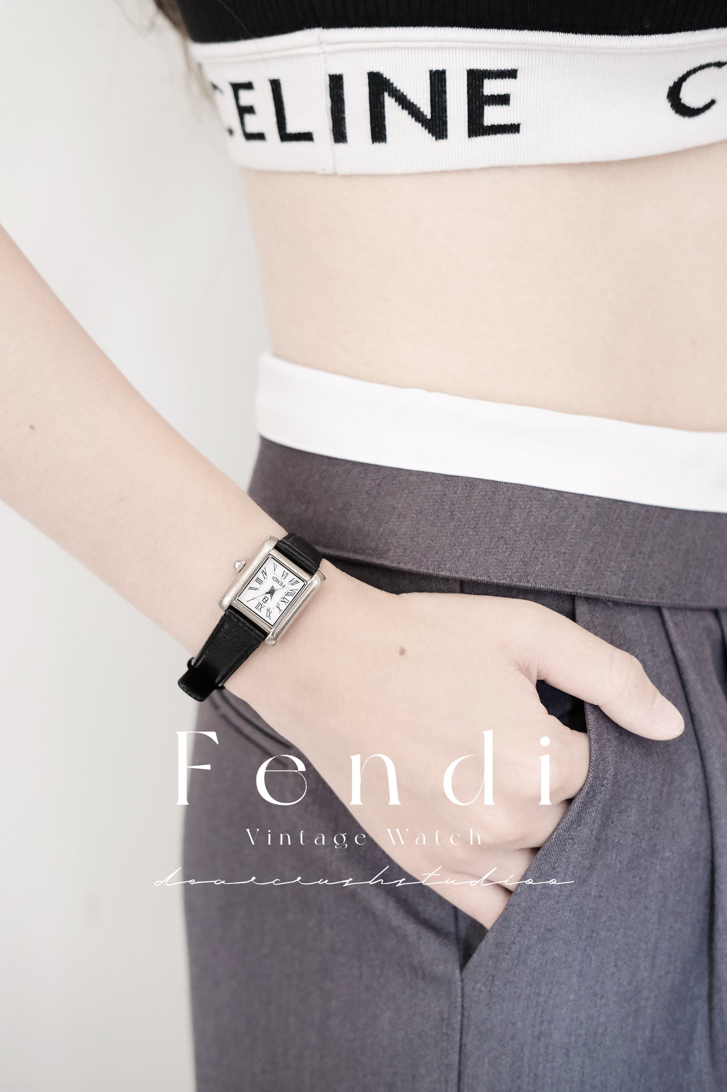 Fendi Leather Watch · 優雅知性羅馬數字白錶盤皮帶腕錶