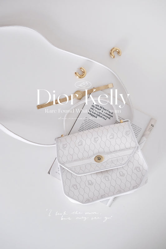 Dior White Monogram Kelly · 罕有白雪公主六邊形斜孭手提包