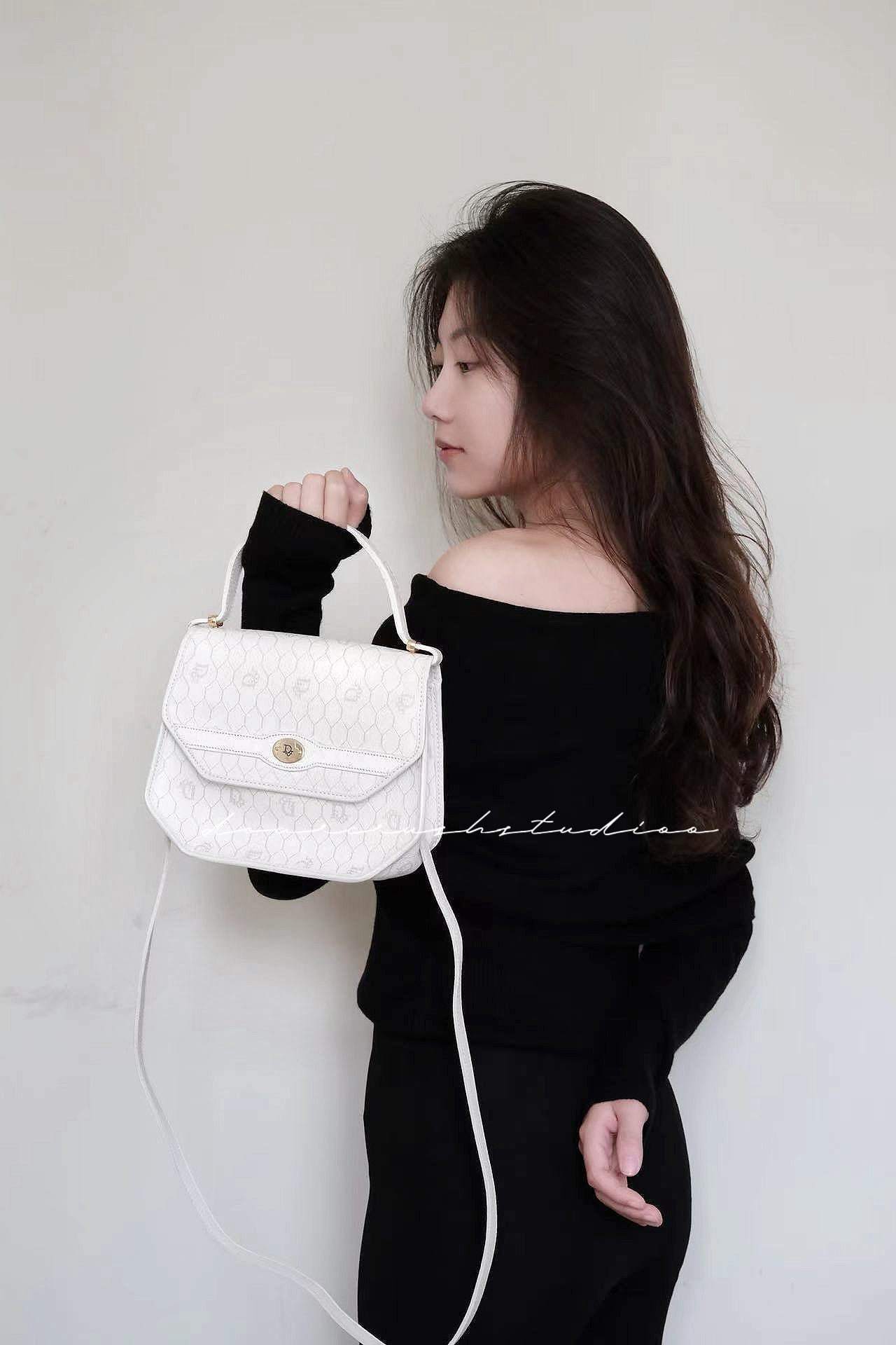 Dior White Monogram Kelly · 罕有白雪公主六邊形斜孭手提包