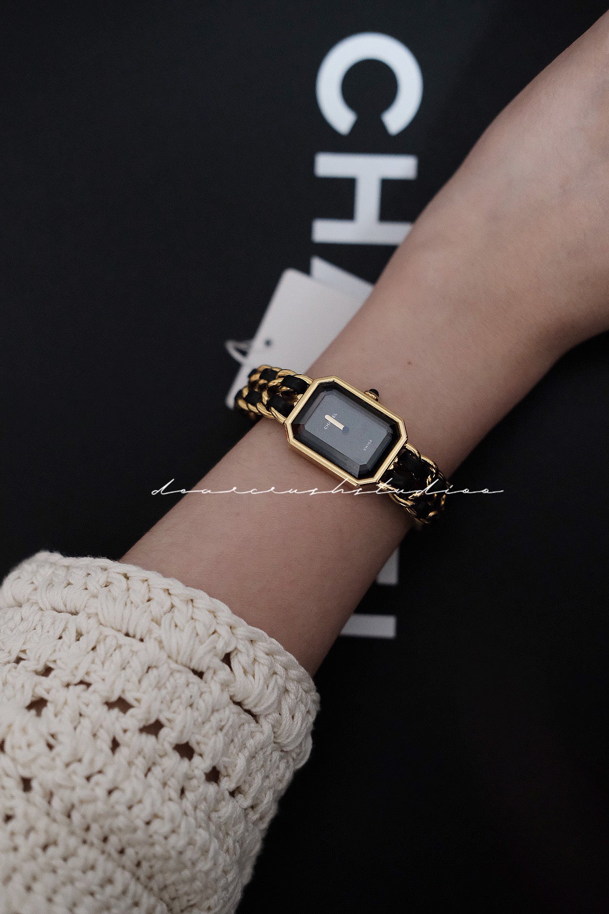 Chanel Vintage Première Watch · 專櫃復刻中古款皮穿鏈手錶