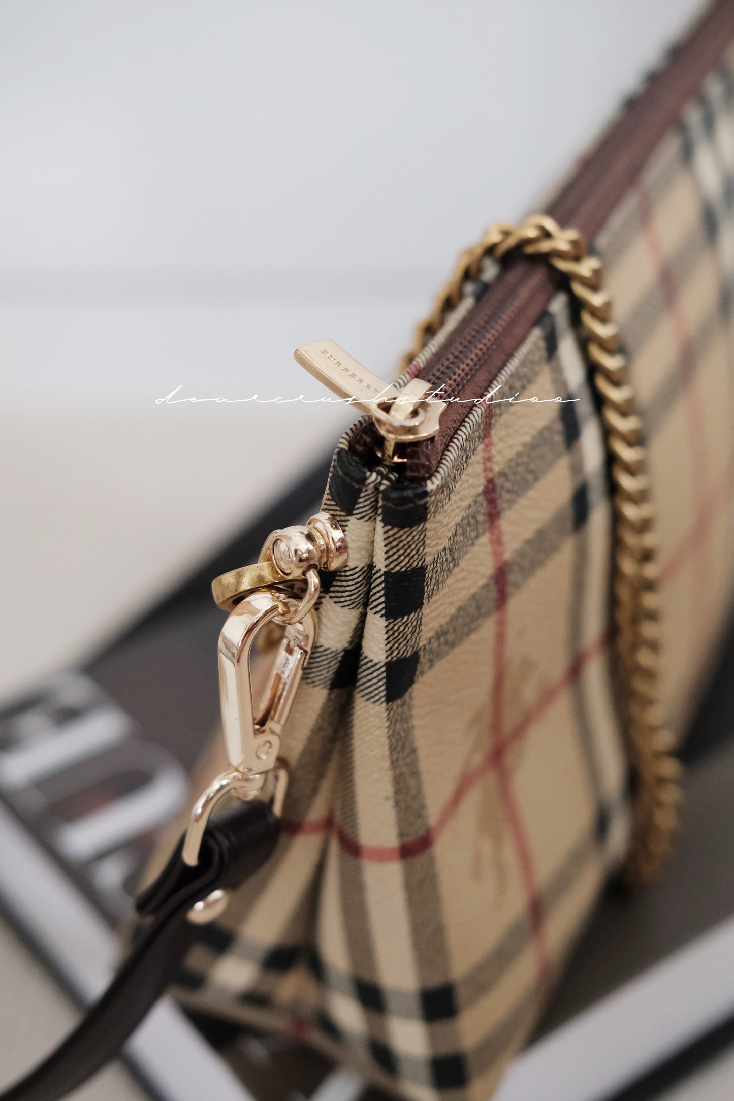 Burberry Add-on Pouch · 經典戰馬紋PVC皮質手包改裝