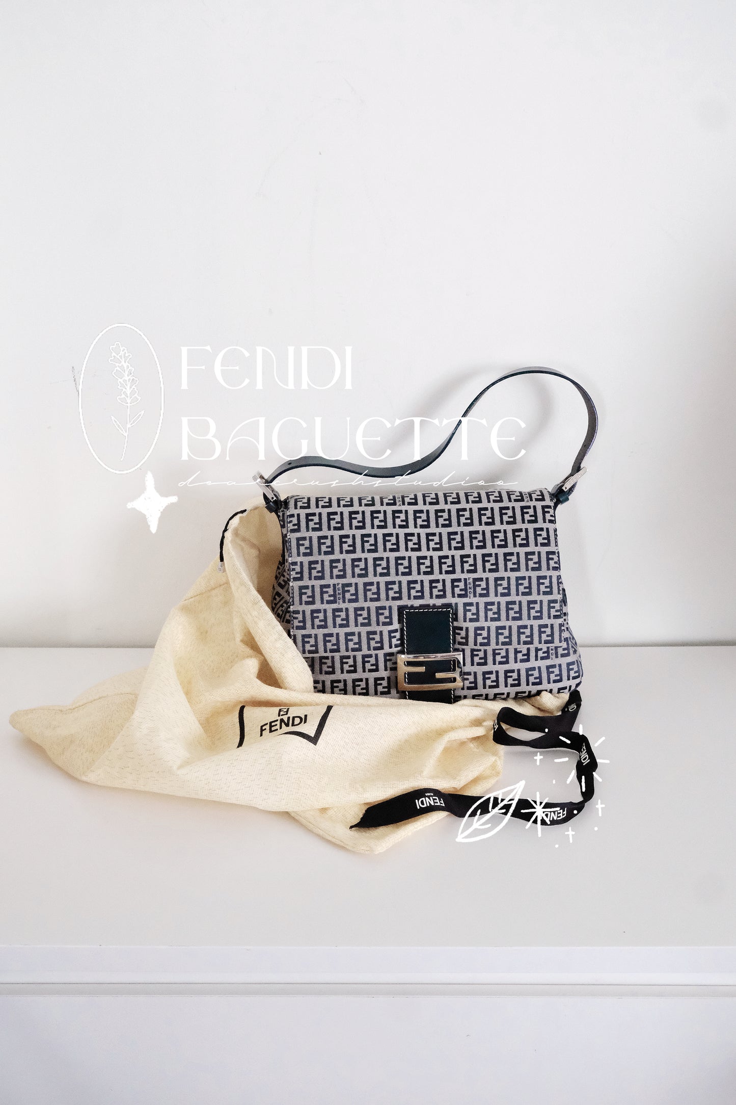 Fendi Baguette · 藏藍老花近似牛仔布Feeeeel