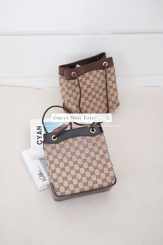 Gucci Mini Tote Brown Monogram · GG啡老花小巧可愛迷你托特