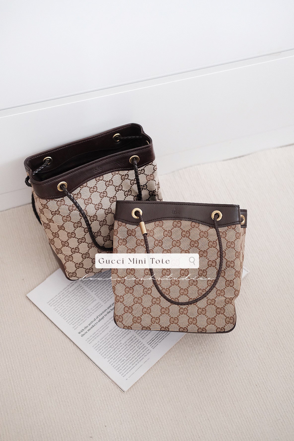 Gucci Mini Tote Brown Monogram · GG啡老花小巧可愛迷你托特