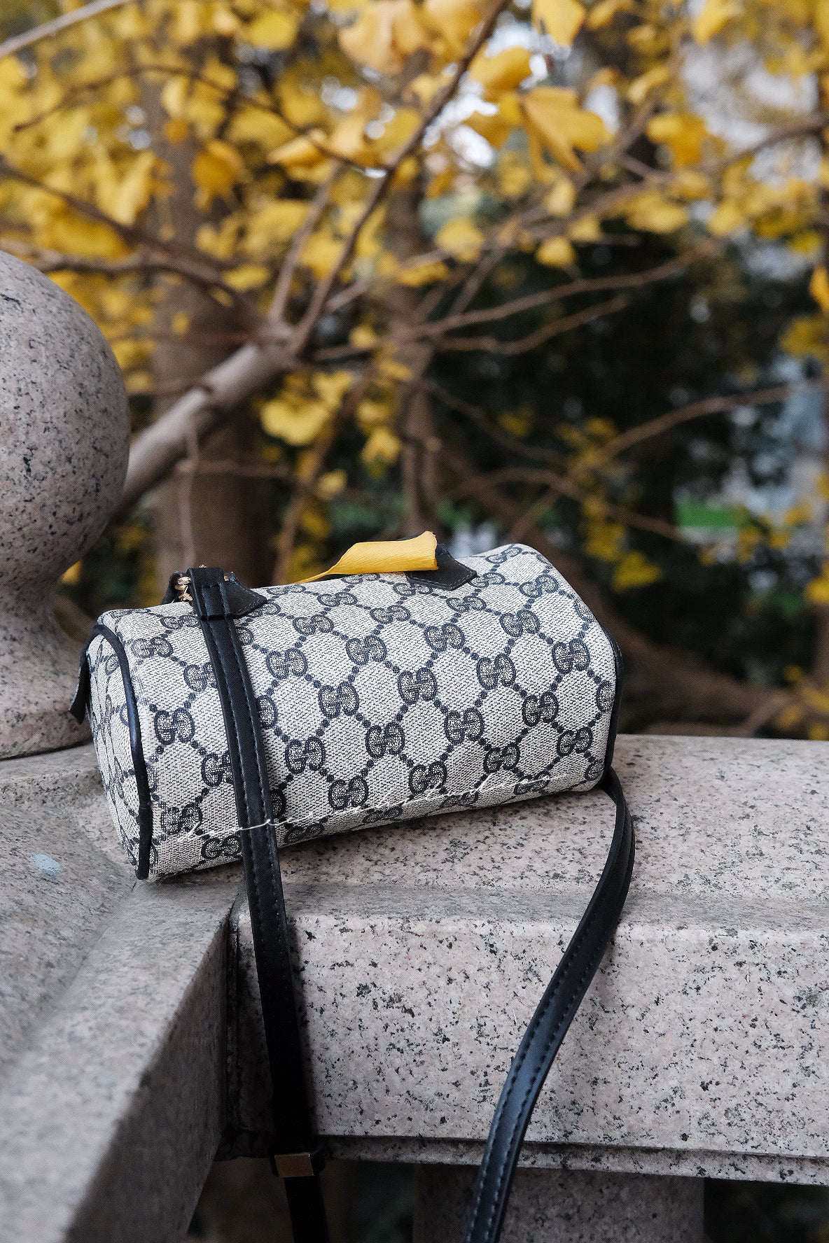Gucci Mini Boston Blue · 絕絕子罕有中古藍花迷你波士頓
