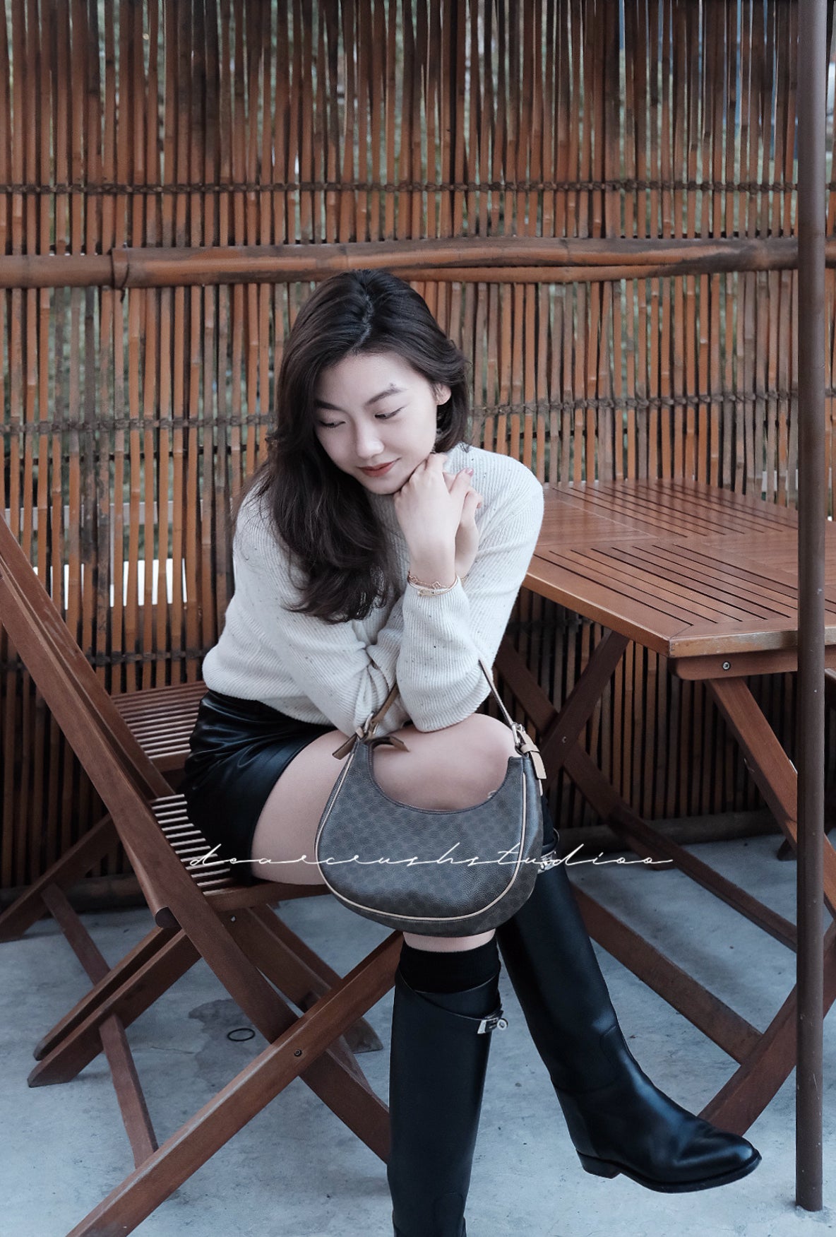 Celine Vintage AVA · 中古火熱美品Lisa同款凱旋門半月包