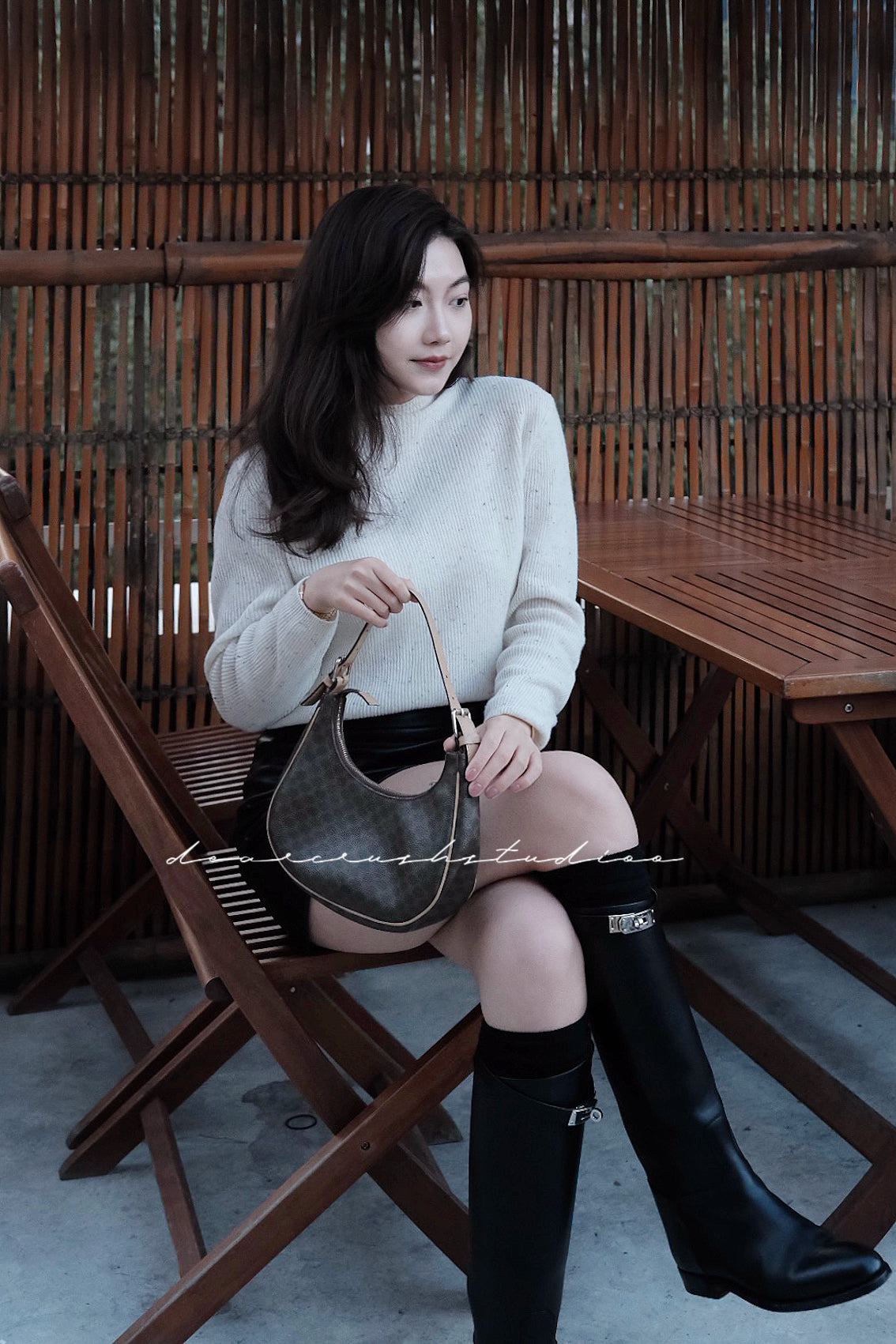 Celine Vintage AVA · 中古火熱美品Lisa同款凱旋門半月包