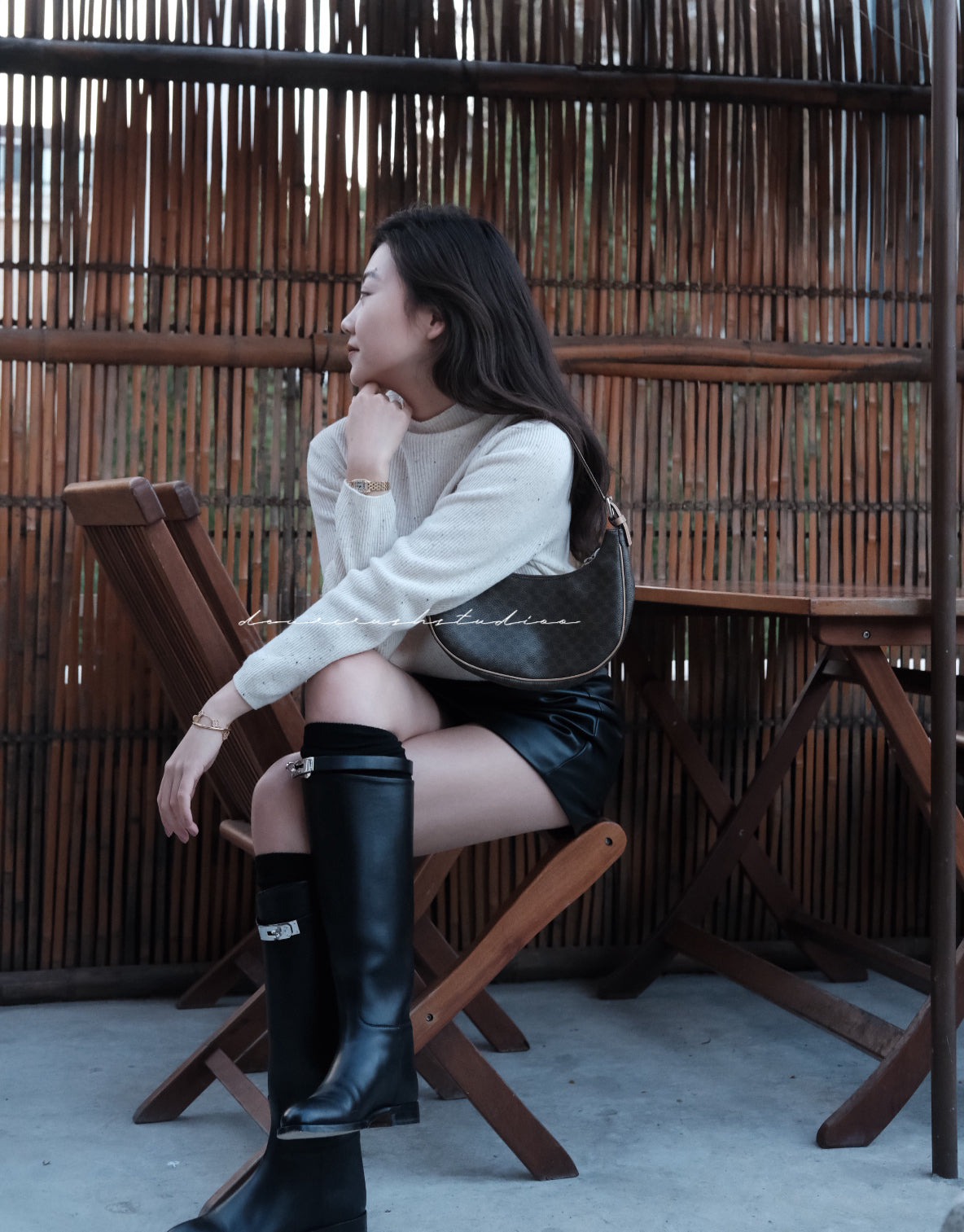 Celine Vintage AVA · 中古火熱美品Lisa同款凱旋門半月包