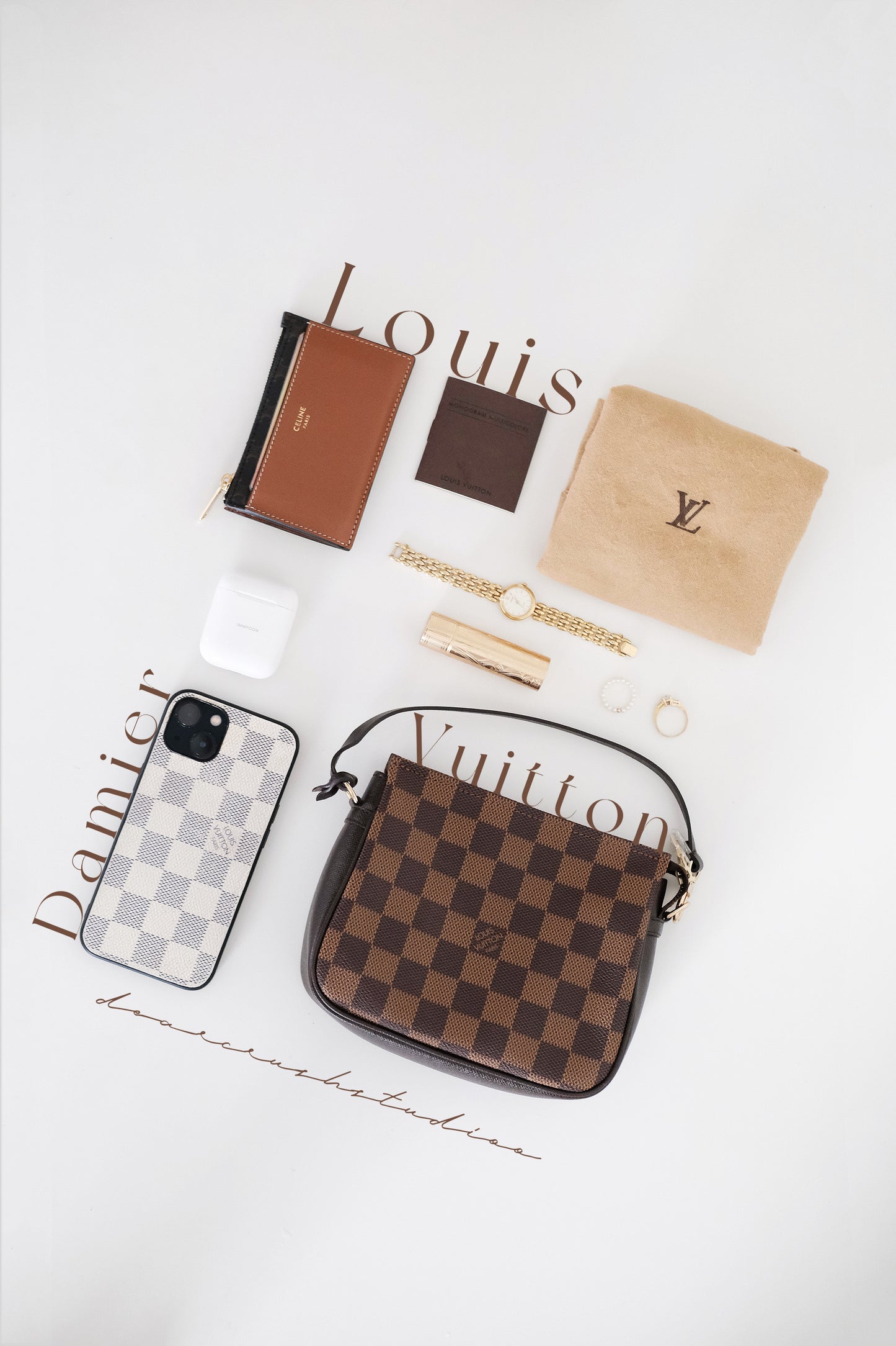 LV Damier Pouch · 百搭黑棋盤迷你小手袋