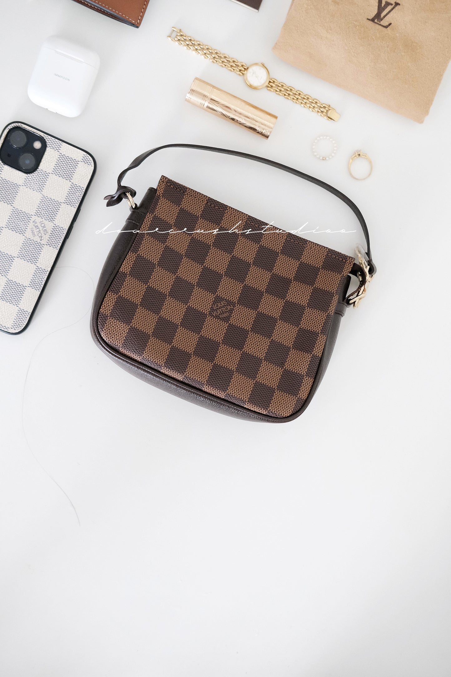 LV Damier Pouch · 百搭黑棋盤迷你小手袋